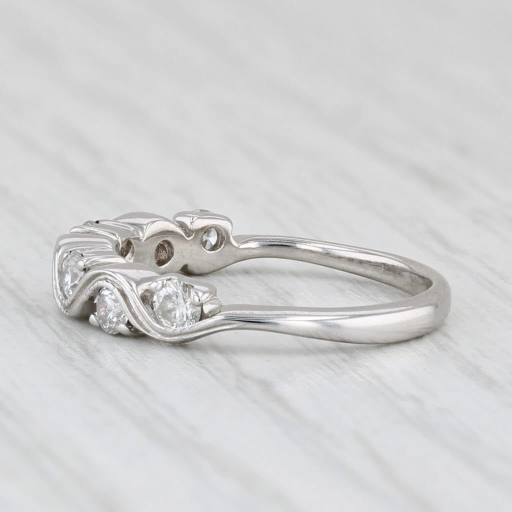 0.42ctw Diamond Ring 14k White Gold Stackable Wedding Band Size 4.75