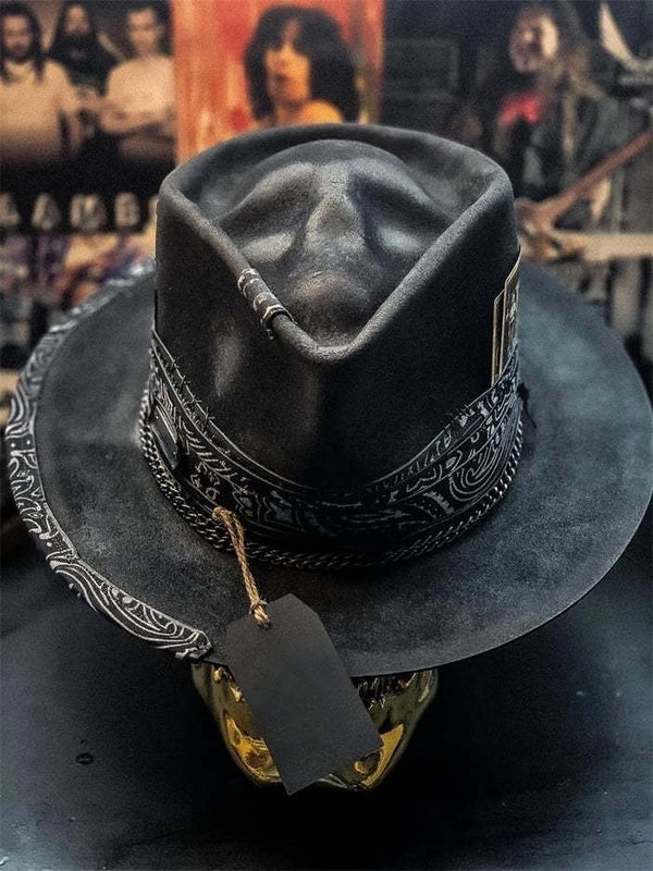 Halloween New sad Reaper Handmade Skull Hat Felt Cowboy Hat Independent Station