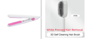 Self-cleaning hairbrush for women. One-button cleaning airbag to prevent hair loss