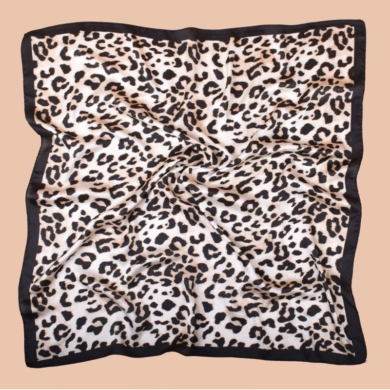 Women's Casual Hip-Hop Vacation Leopard Satin Silk Scarf
