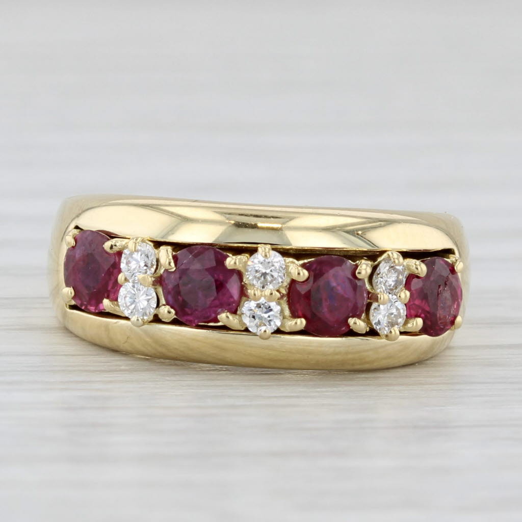 1.27ctw Ruby Diamond Ring 18k Yellow Gold Size 7