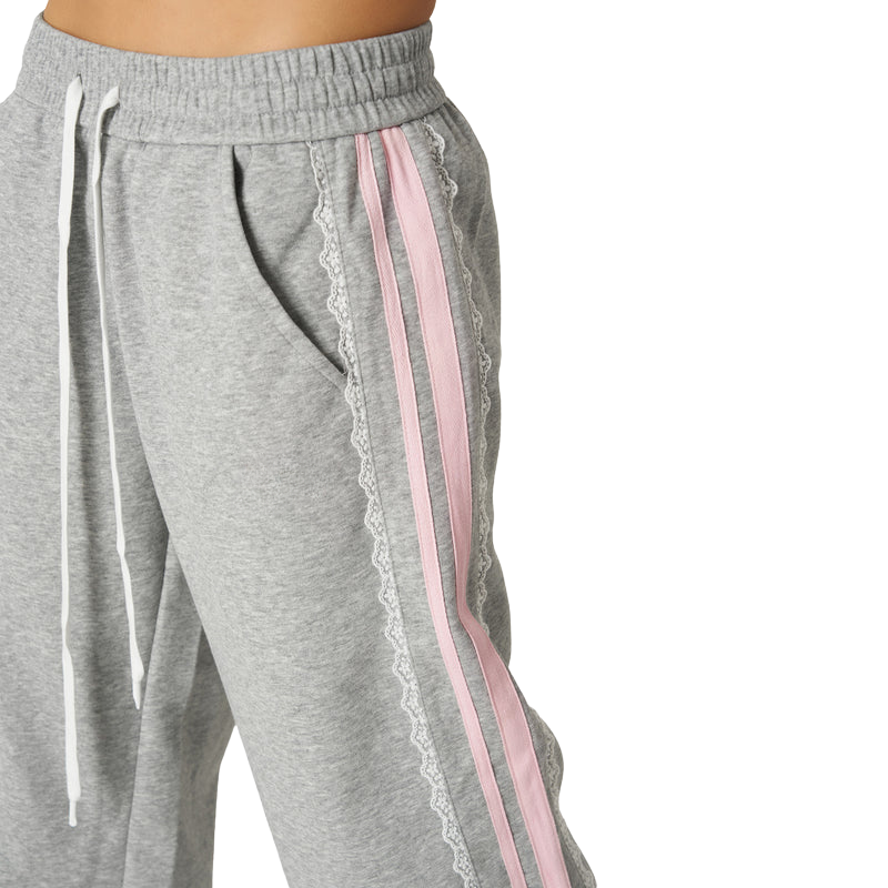 Heather Gray Lace Joggers