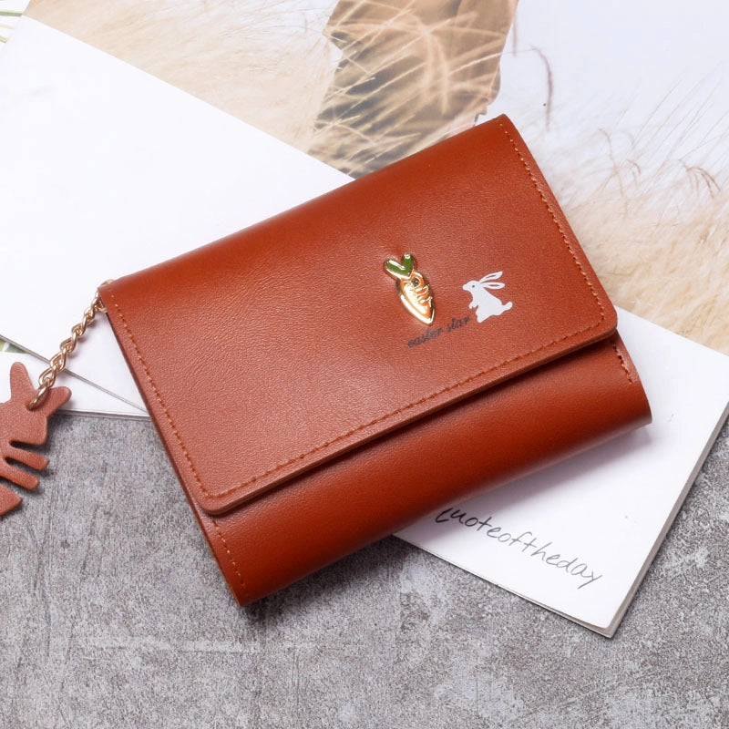 Women's Rabbit Carrot Pu Leather Open Wallets