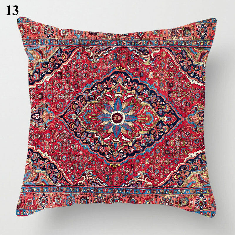 Ethnic Boho Mandala Print Linen Throw Pillow Case Sofa Cushion Cover Home Decor！