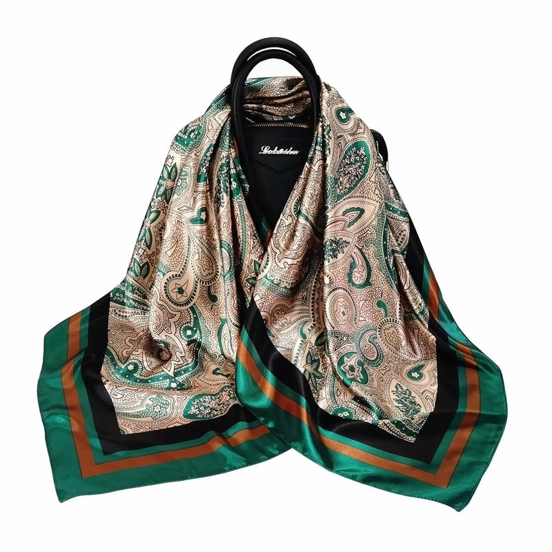Women's Minimalist Flower Satin Printing Scarves & Gloves