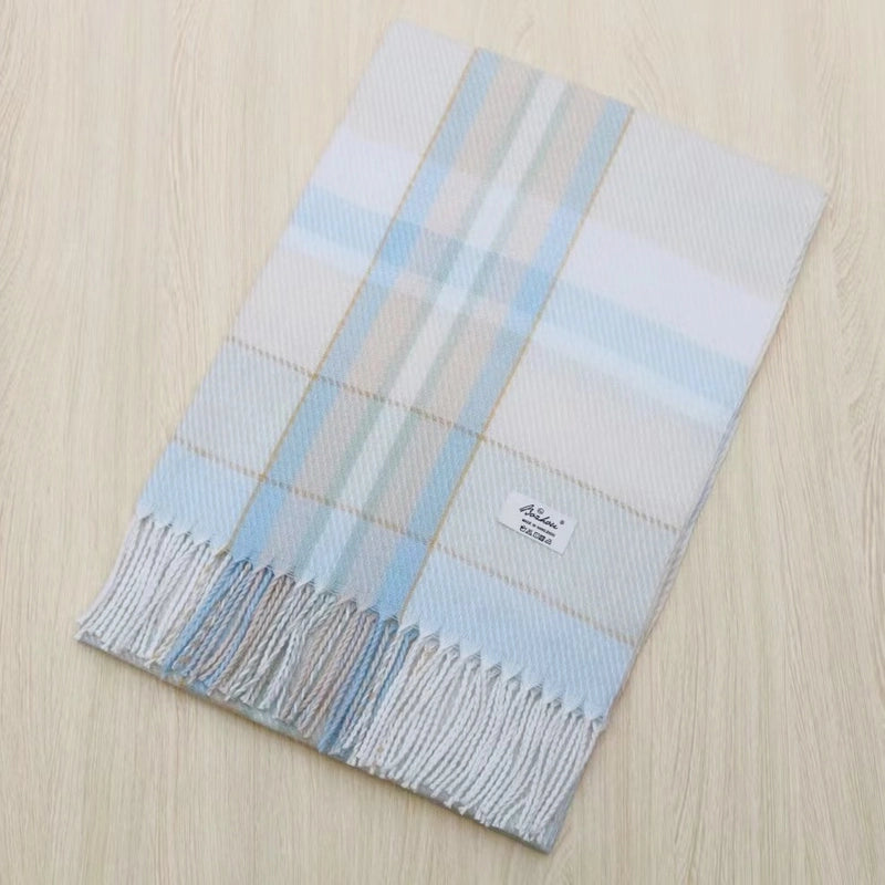 Academy Style Plaid Cashmere Scarf Winter New Tassel Couples Scarf Warm Shawl