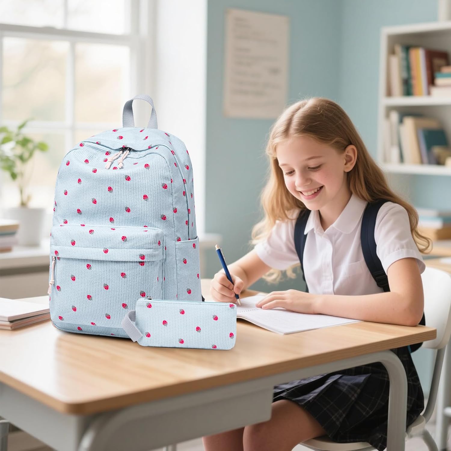 Bluboon School Backpack Teens Girls Boys Kids School Book Bags with Lunch Box Pencil Bag
