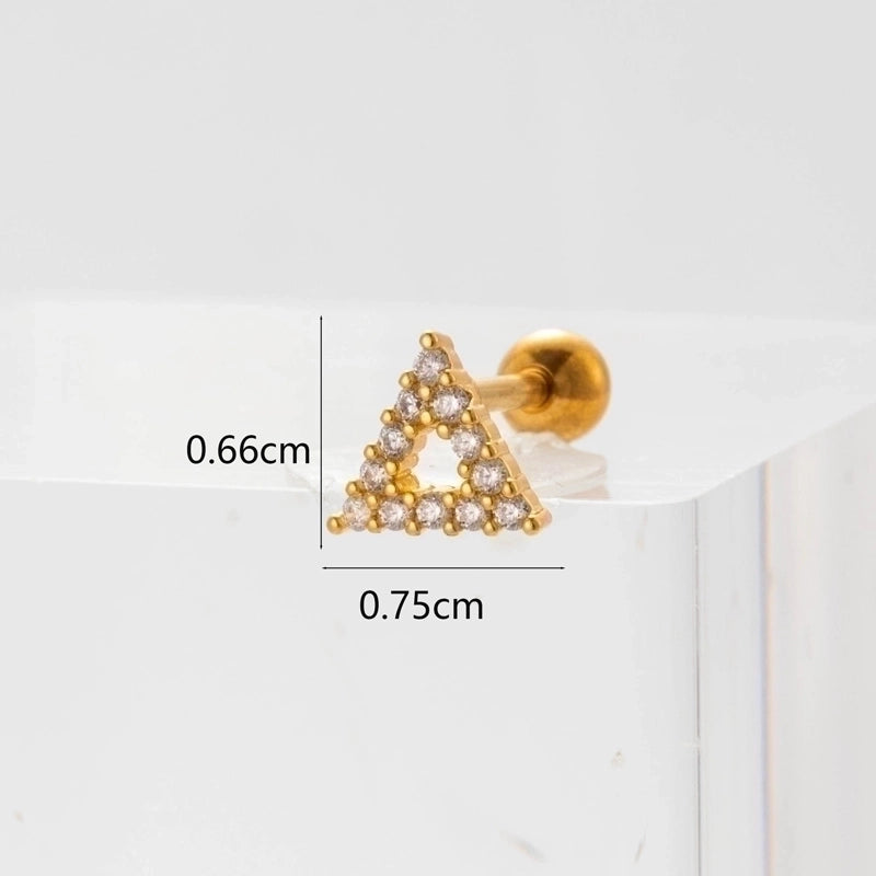 Ear Cartilage Rings & Studs Flower 316L Stainless Steel  Copper Inlaid Zircon