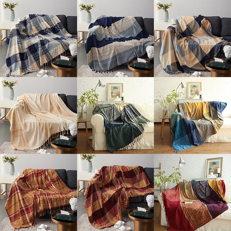 Chenille Sofa Towel Cover Cloth Sofa Cover Cotton Blanket  Non-slip Cushion