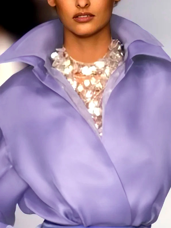 False Two Long Sleeves Solid Color Split-Joint Lapel Blouses&Shirts Tops