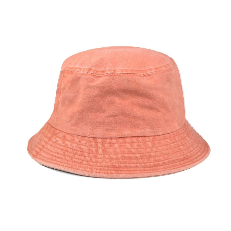 Unisex Minimalist Solid Color Wide Eaves Bucket Hat