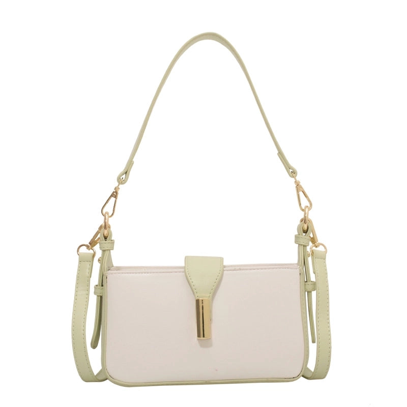 Women's Medium Pu Leather Solid Color Classic Style Streetwear Lock Clasp Shoulder Bag Crossbody Bag