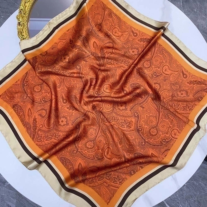 Women's Ethnic Style Color Block Brocade Printing Silk Scarves