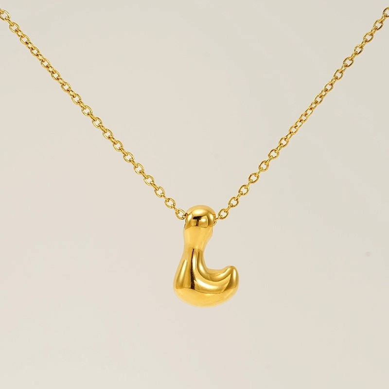 Basic Classic Style Letter 304 Stainless Steel 18K Gold Plated Plating Pendant Necklace