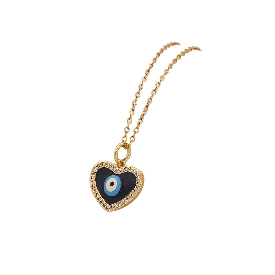 Dripping Oil Eye Pendant Necklace Personalized Stainless Steel Necklace N1516