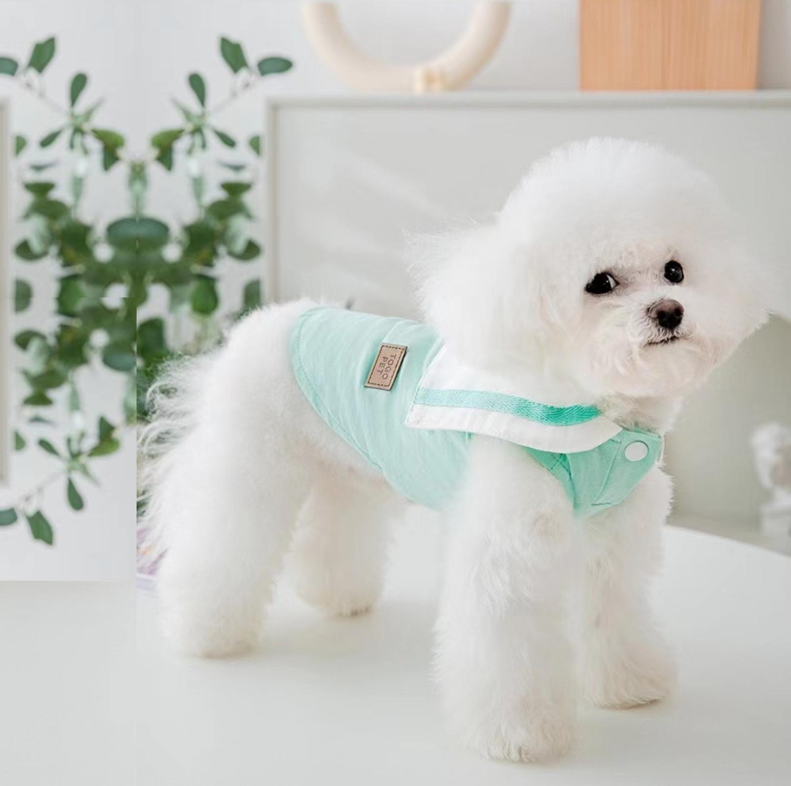 Summer Pet Vest with Naval Collar & Kitty Print