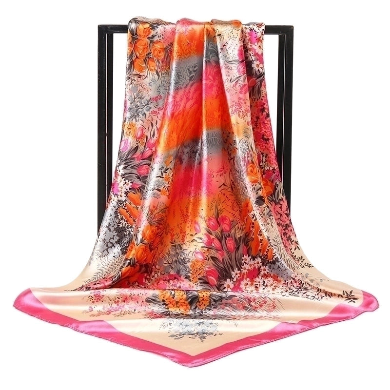 Women's Elegant Flower Polyester Printing Scarf