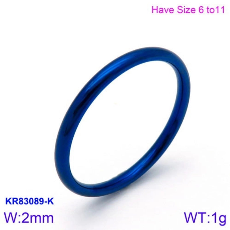 Fashion Round Titanium Steel 18K Gold Plated Polishing Stainless Steel Rings