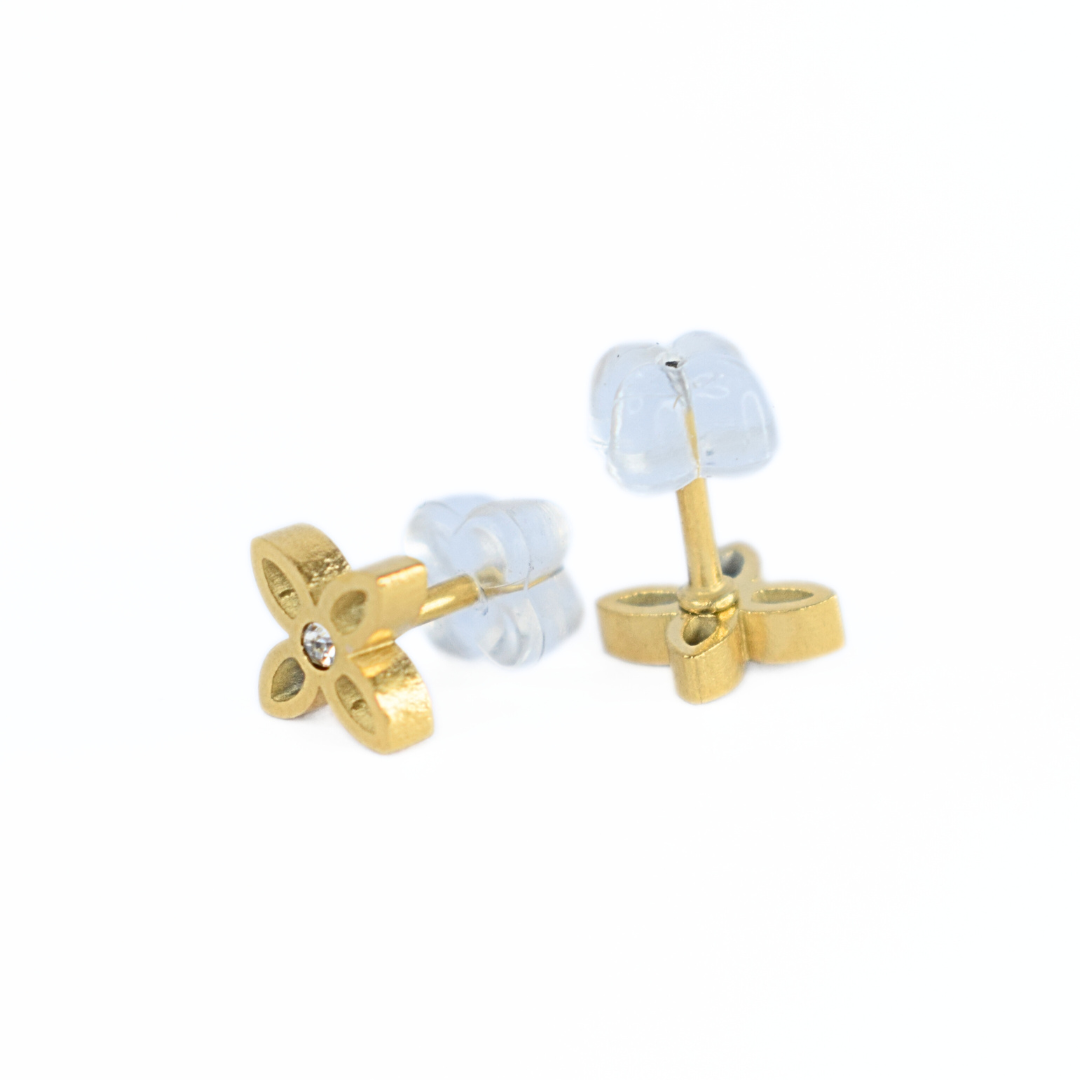 Sparkle flower studs - Gold