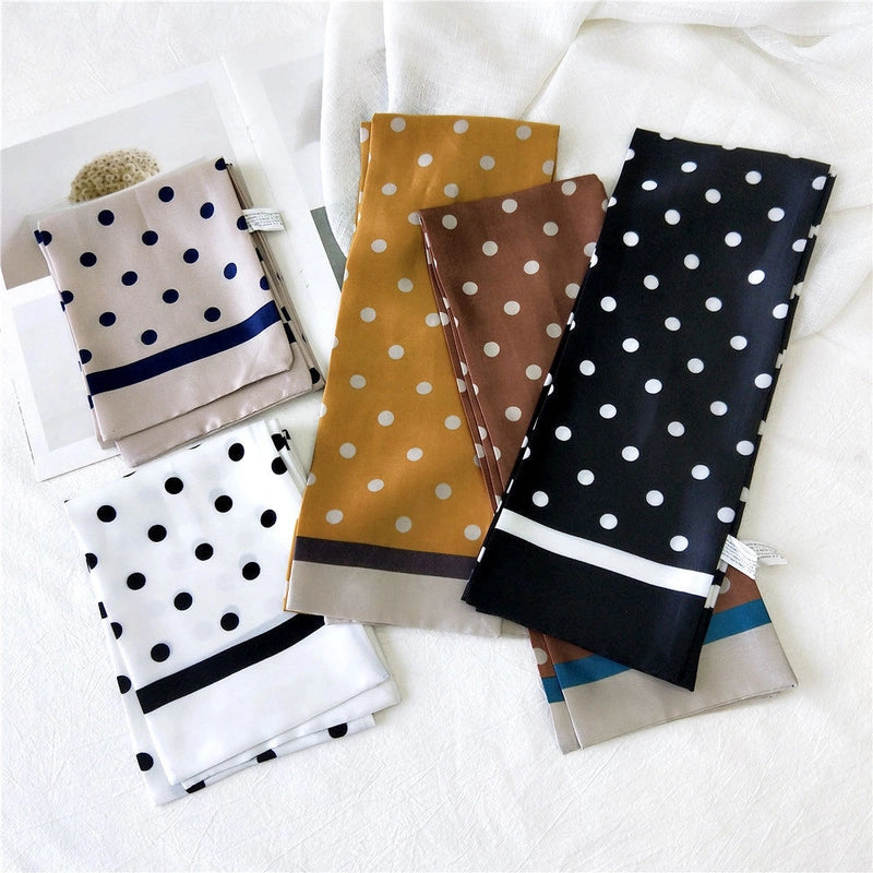 Women's Casual Minimalist Geometric Polka Dots Satin Silk Scarf