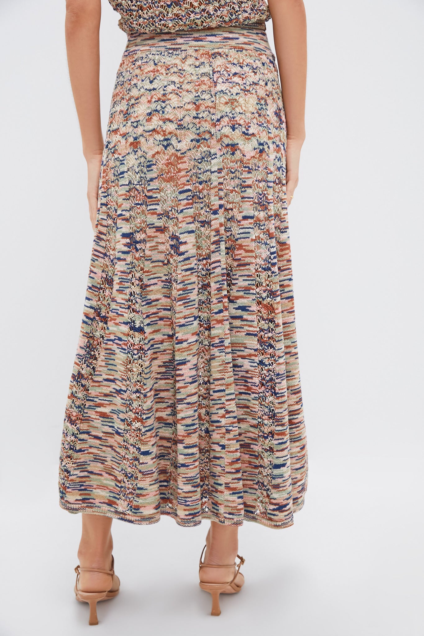 Multi Wylie Flared Knit Skirt