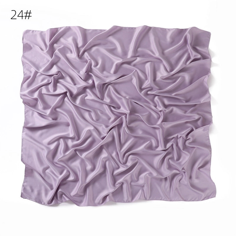Women's Minimalist Solid Color Satin Silk Scarf