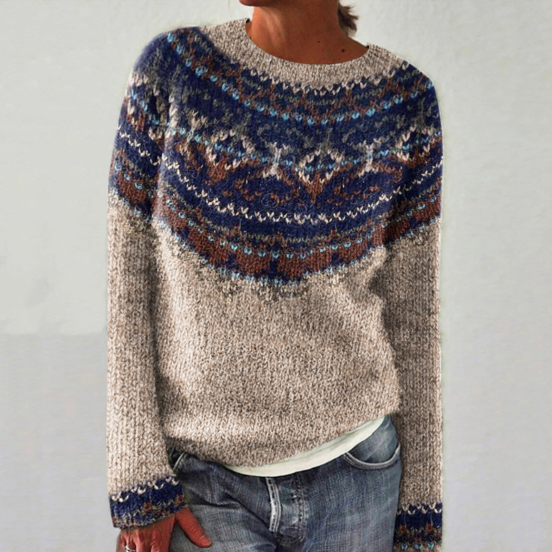 Vintage Tribal Iceland Pattern Warm Comfy Cozy Sweater