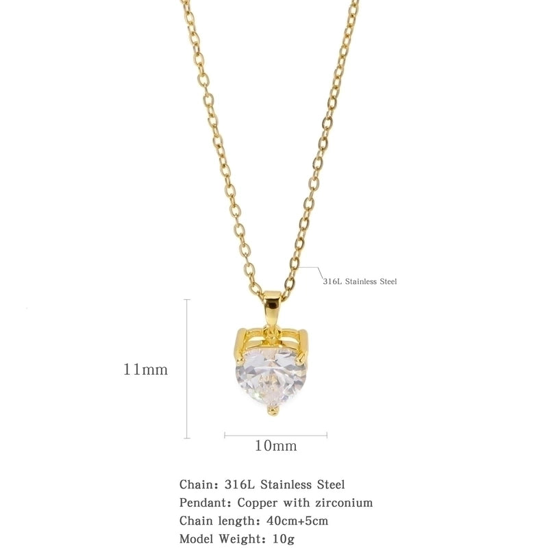 316L Stainless Steel  Copper Gold Plated Minimalist Classic Style Plating Constellation Pendant Necklace