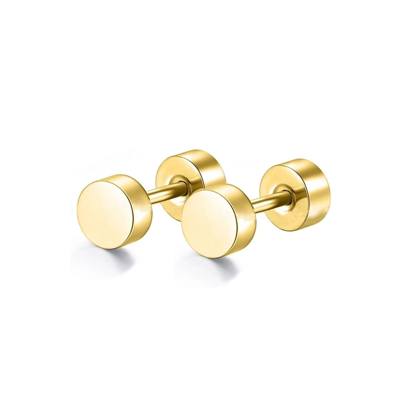 1 Pair Minimalist Moon Heart Shape Plating 304 Stainless Steel 18K Gold Plated Ear Studs