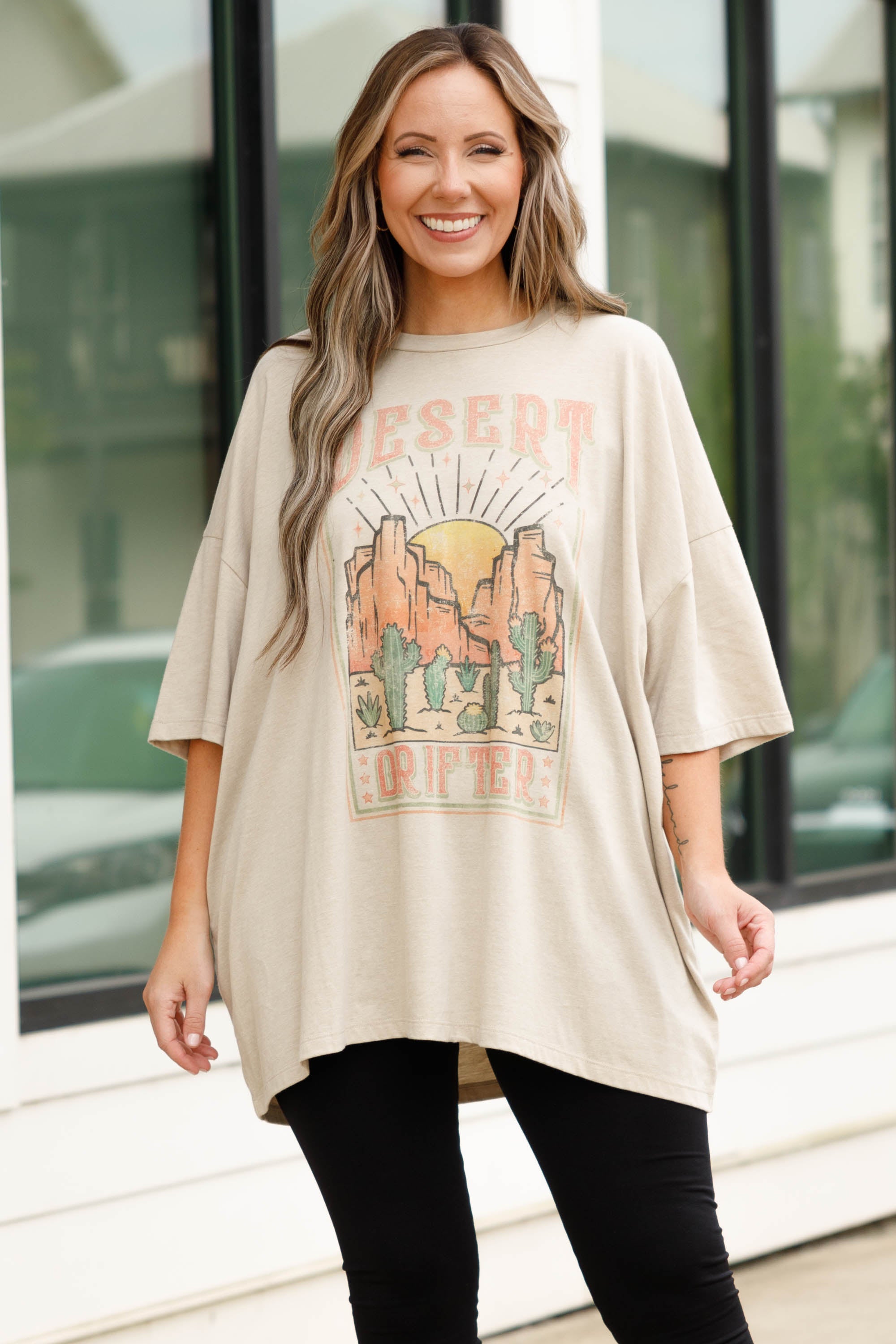 Arizona Plateau Boyfriend Tee. Heather Beige