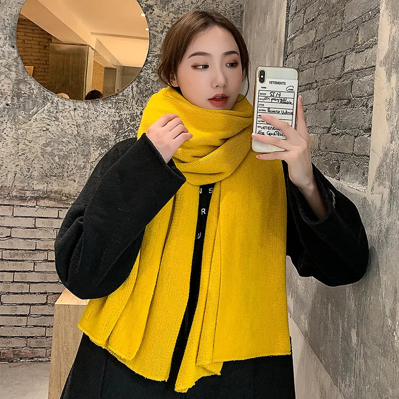 Women's Minimalist Classic Style Color Block Imitation Cashmere Scarf