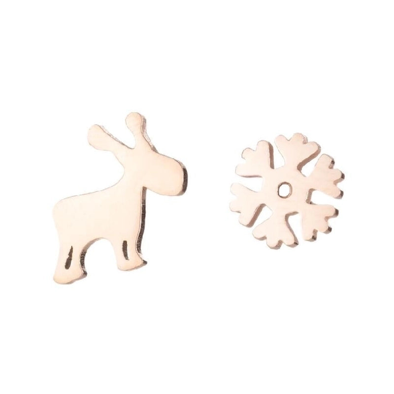 1 Pair Fashion Snowflake Plating 304 Stainless Steel 18K Gold Plated Ear Studs