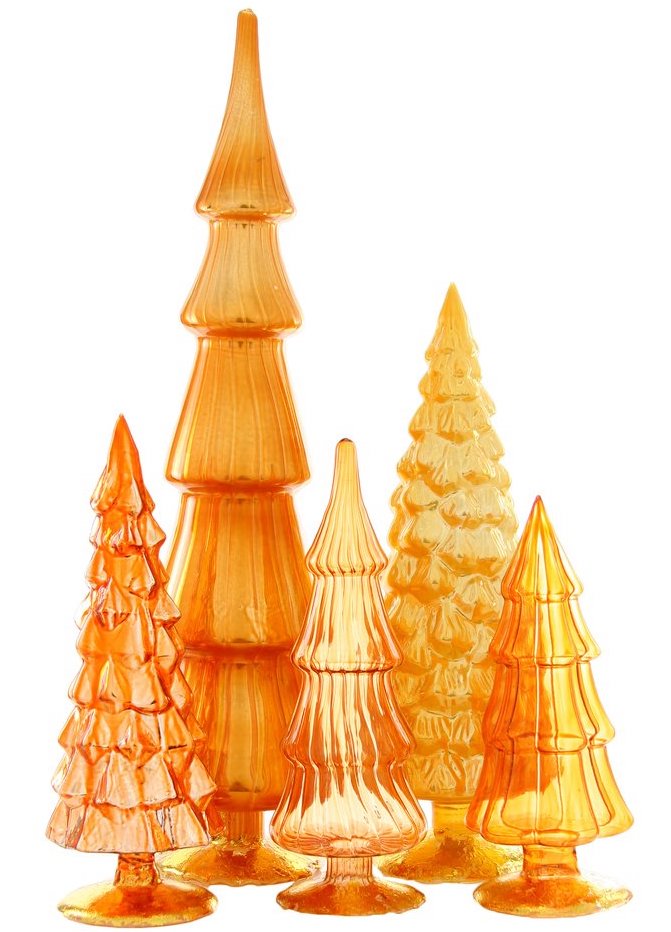 Yellow Orange Candy Glass Trees. Large