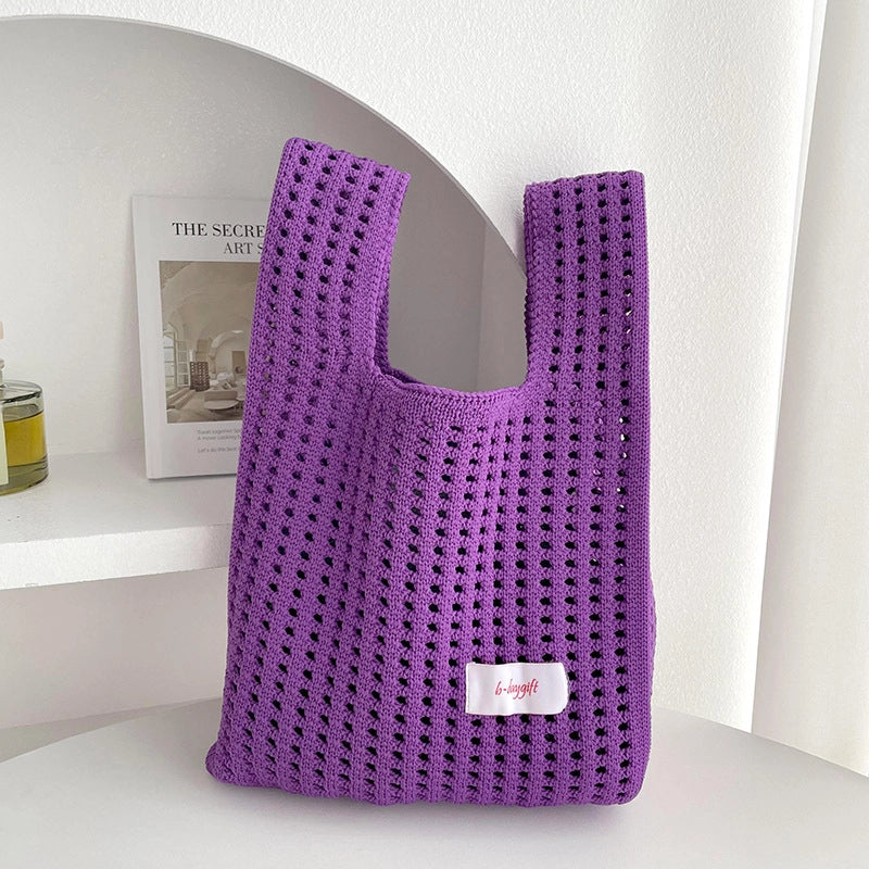Women's Medium Polyester Solid Color Basic Classic Style Square Open Tote Bag