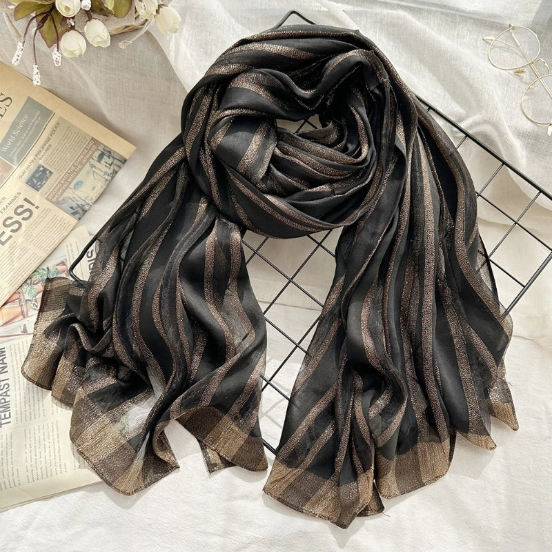 Women's Elegant Sweet Color Block Silk Silk Scarf