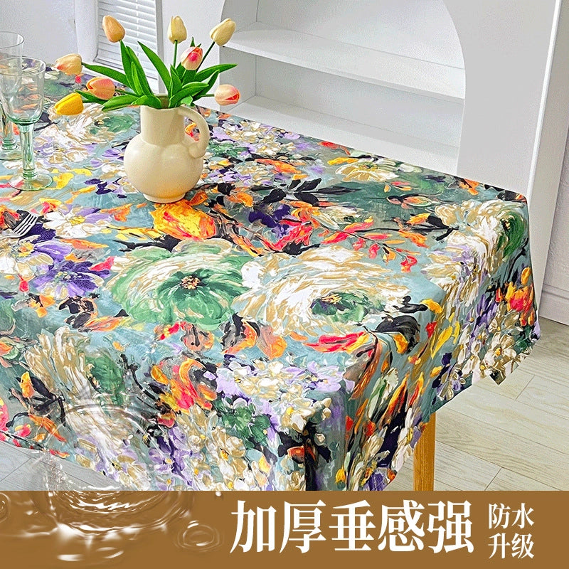 Retro Flower Polyester Tablecloths