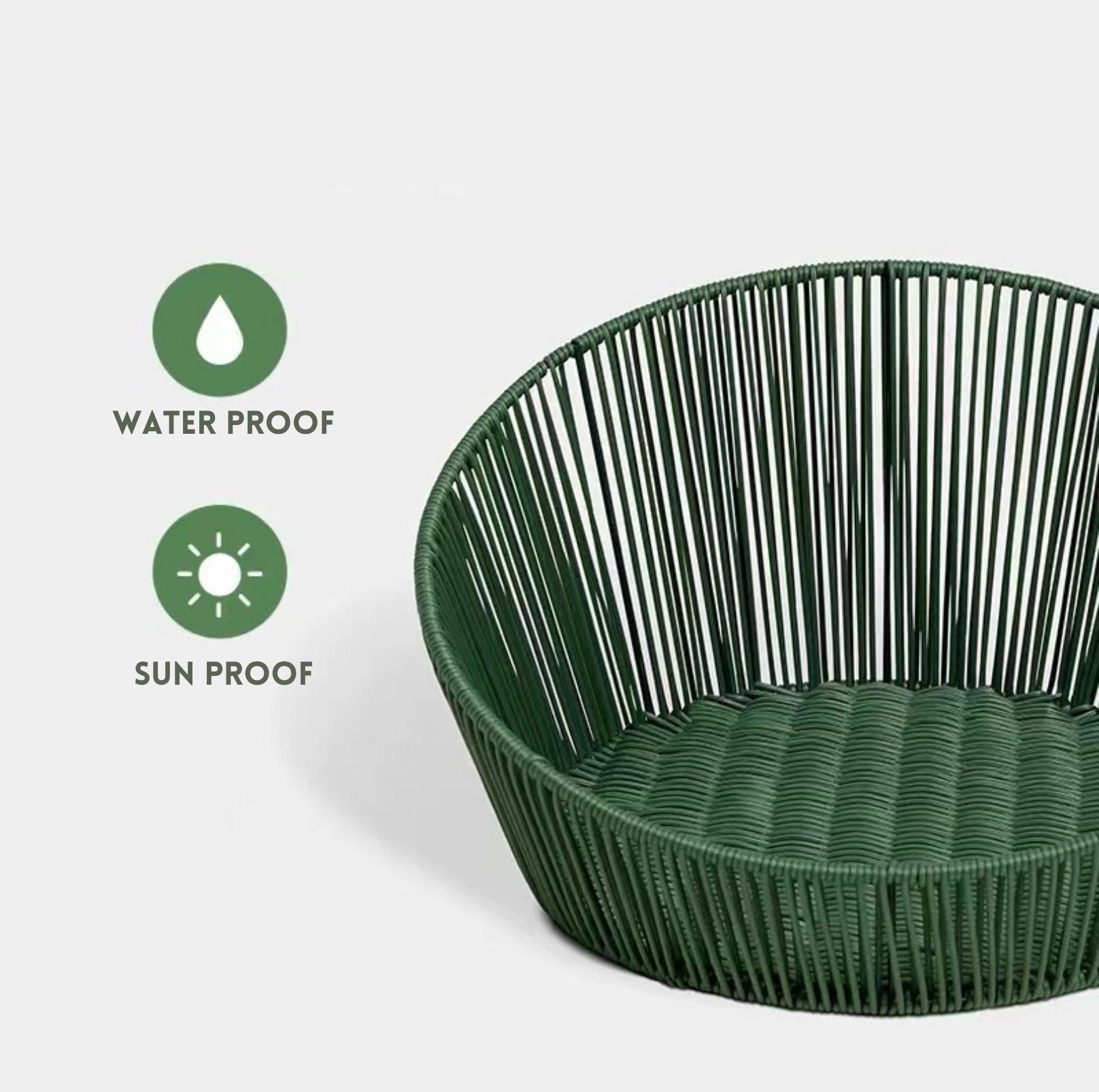 Vetreksa Watermelon Rattan Cat Bed Dog Bed With Removable Thick Pad