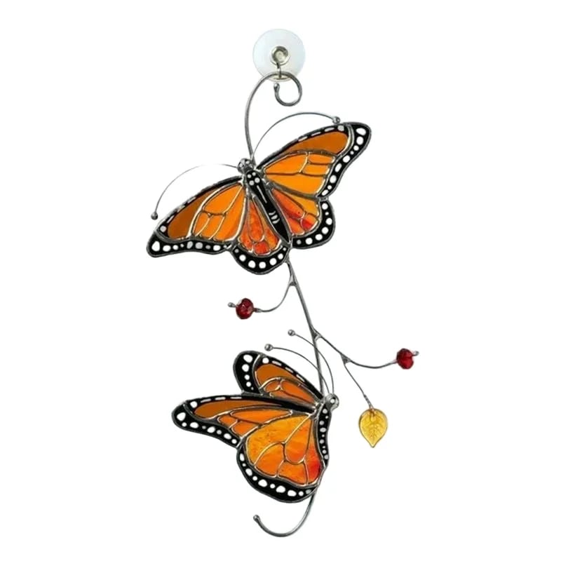 🔥 BIG SALE - 49% OFF 🔥🔥Stained Monarch Butterfly Glass Window Decor