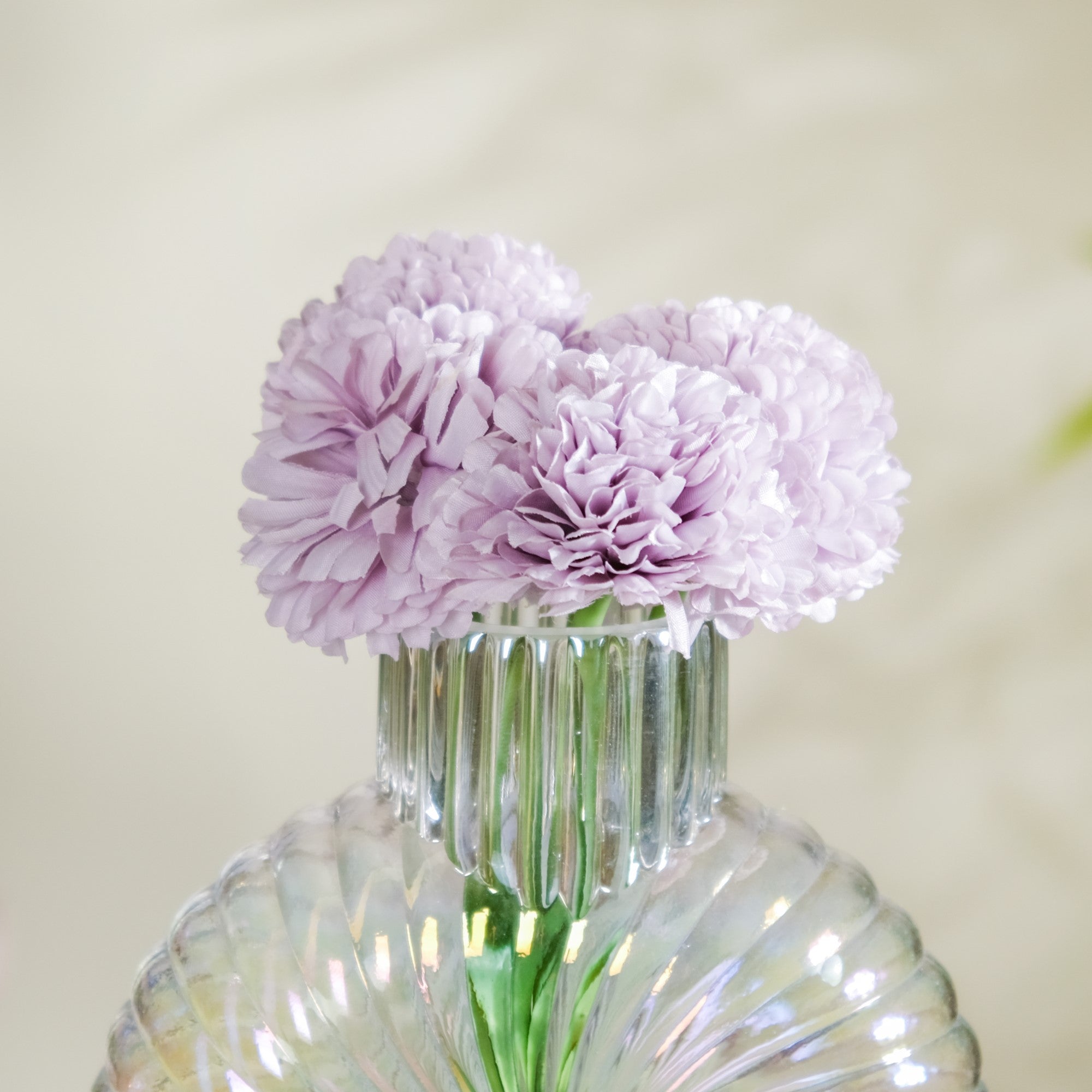 Artificial Flower Chrysanthemum Purple Set Of 5
