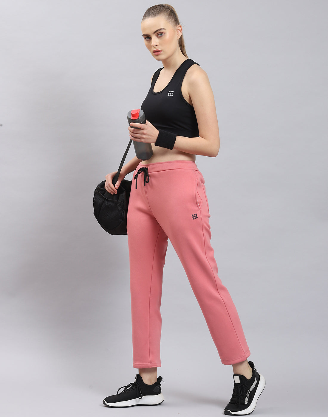 Women Pink Solid Regular Fit Winter Lower