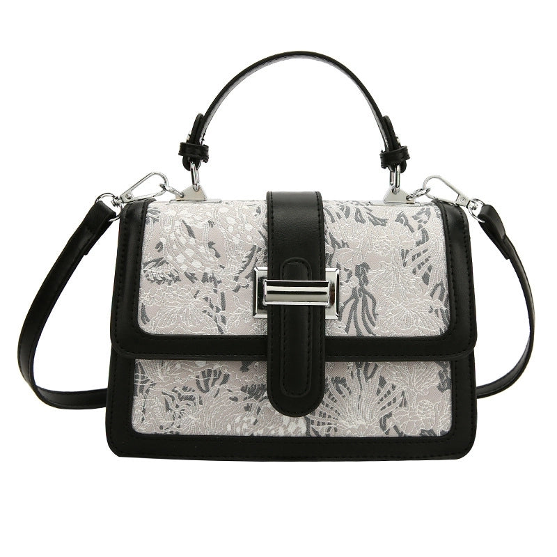 Women's Medium Pu Leather Floral Elegant Square Flip Cover Crossbody Bag
