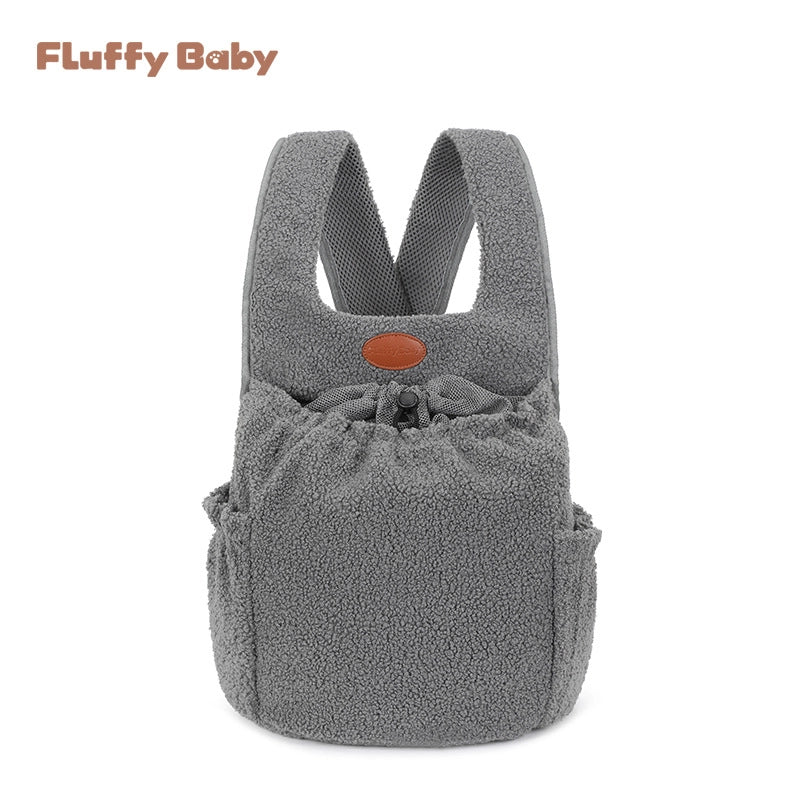 Minimalist Velvet Solid Color Pets Backpack