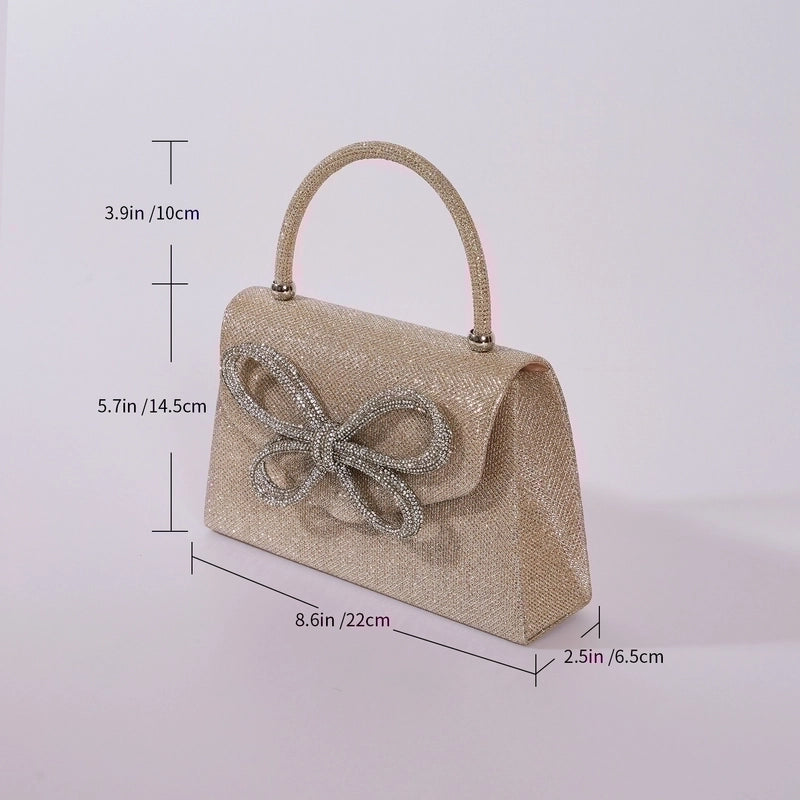 Champagne Black Silver Polyester Butterfly Evening Bags