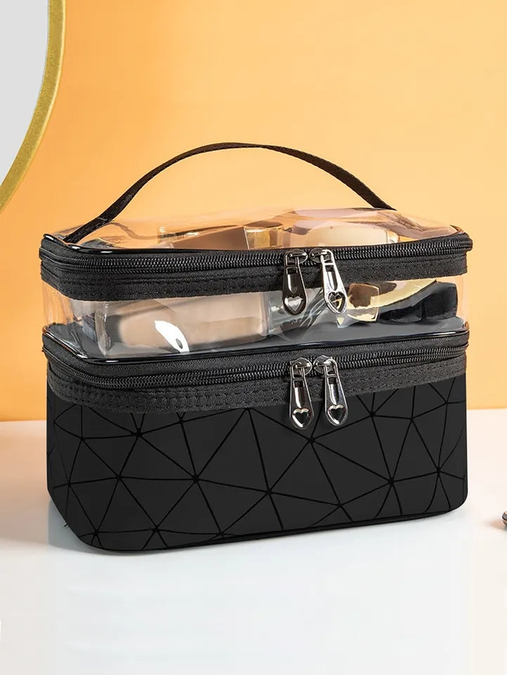 DUAL LAYER CLEAR MAKEUP BAG