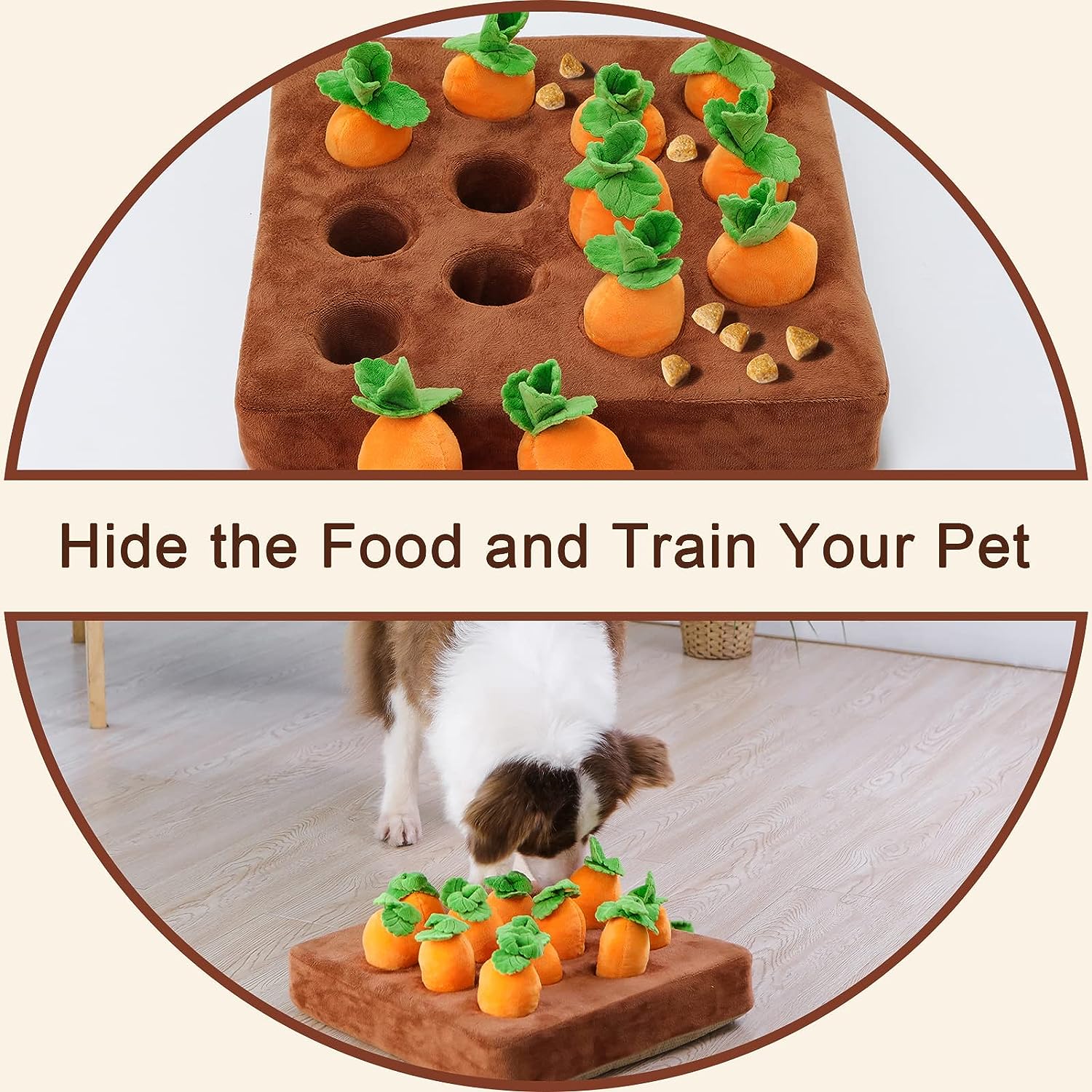 Interactive Dog Toys .Carrot Snuffle Mat for Dogs Plush Puzzle Toys