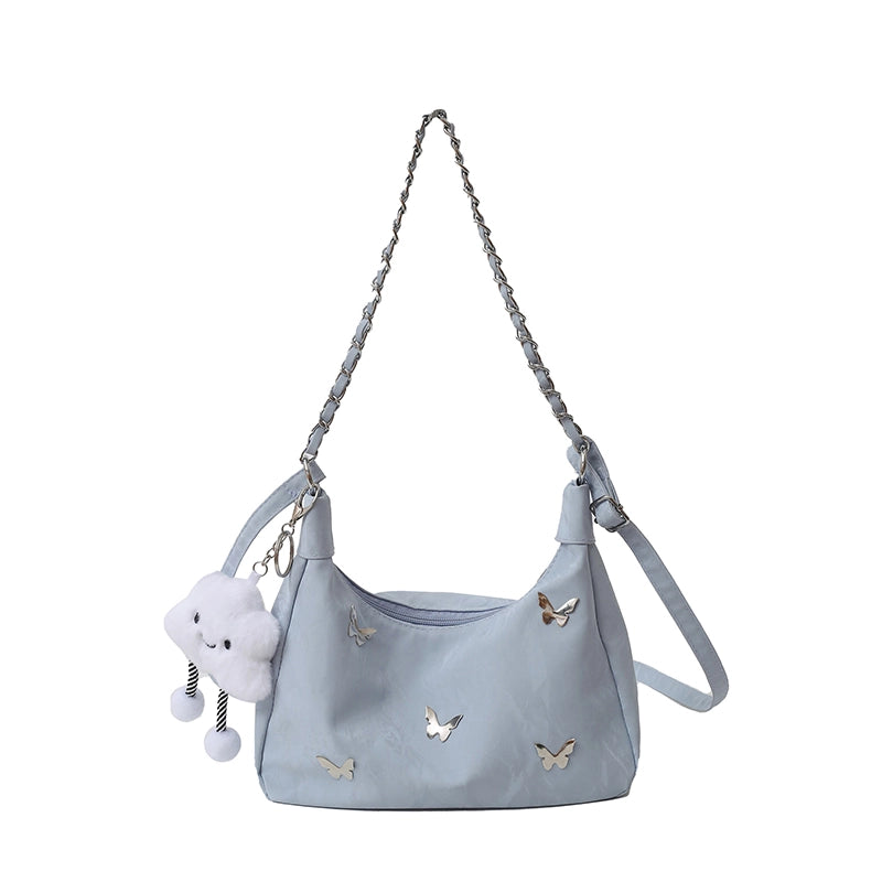 Women's Pu Leather Solid Color Streetwear Square Zipper Shoulder Bag Underarm Bag