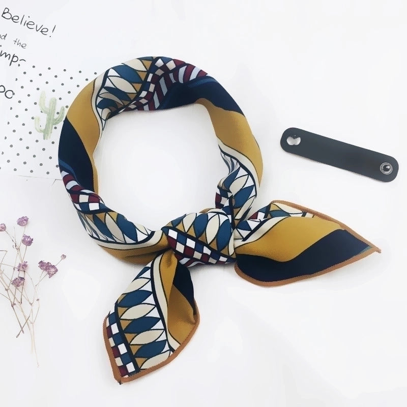 Unisex Sweet Stripe Silk Scarf