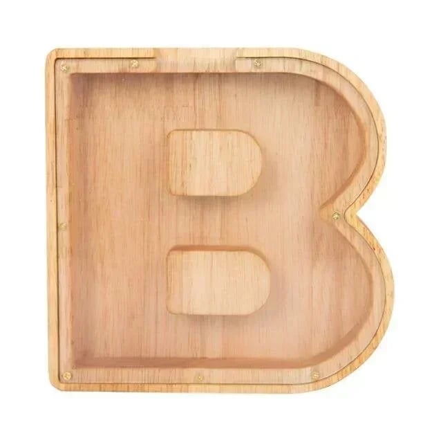 (🔥Summer Hot Sale Now-50% Off) Personalized Wooden Letter Piggy Bank - FREE SHIPPING
