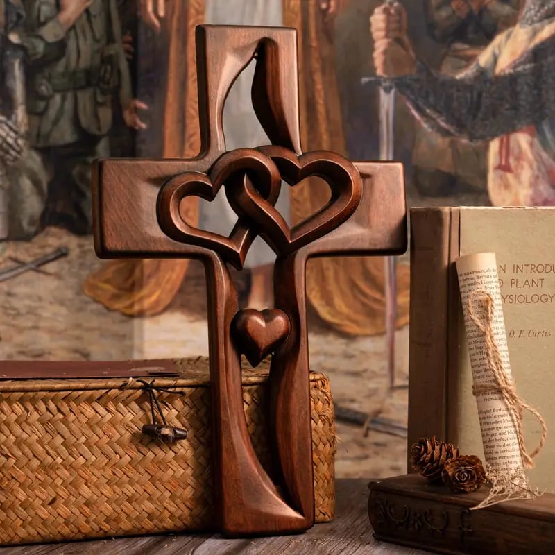 ⏰Clearance Event Sale 49% OFF💕Intertwined Heart Wooden Cross