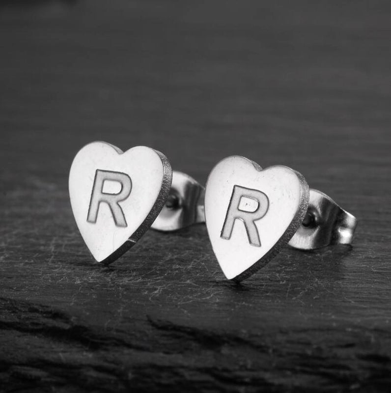 1 Pair Fashion Letter Heart Shape Plating 304 Stainless Steel 18K Gold Plated Ear Studs